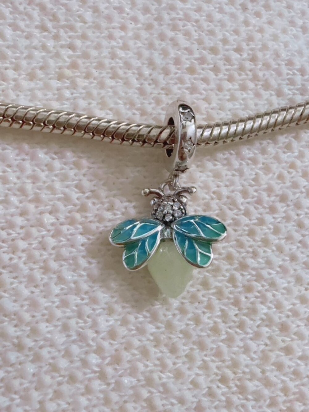 Firefly Beetle Glow-in-the-Dark Silver CharmFor Pandora Bracelet Necklace